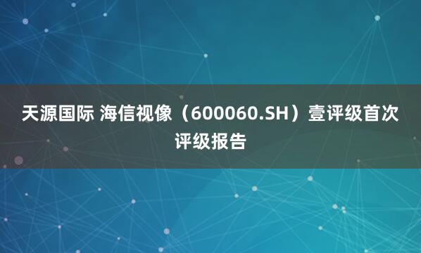 天源国际 海信视像（600060.SH）壹评级首次评级报告